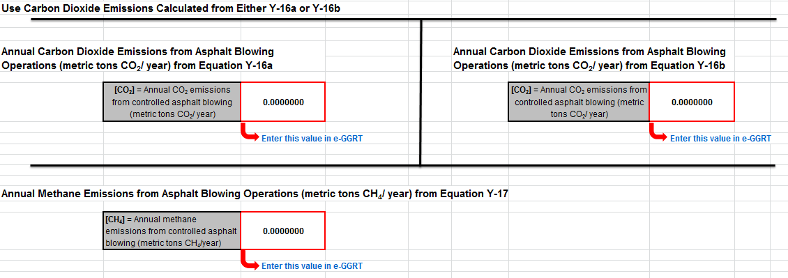 Y-16a, Y-16b, and Y-17 Calculation Spreadsheet Result to use in e-GGRT